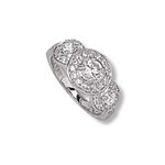 Vintage-look Triple CZ Sterling Ring